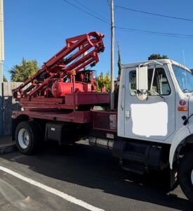 #6 Used Sterling Self Contained Post Driver on 2001 International 4900 Cab & Chassis